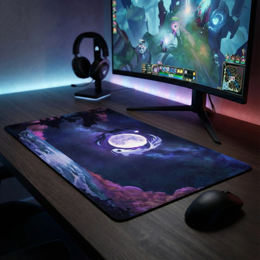 XXL Mouse Pad Celestial Balance — The Lunar Dance of the Koi Carp