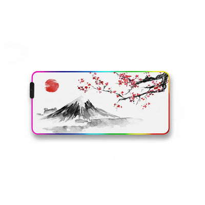 XXL Japanese Mouse Pad - Mount Fuji & Cherry Blossoms (RGB)