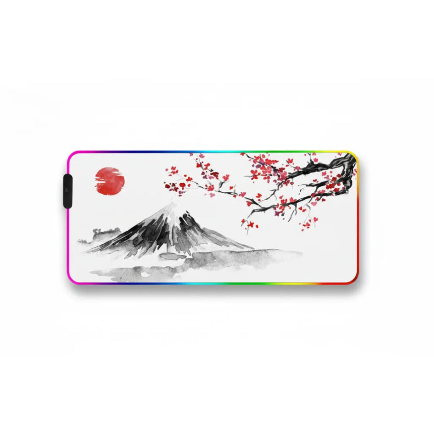 XXL Japanese Mouse Pad - Mount Fuji & Cherry Blossoms (RGB)