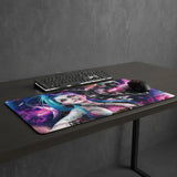 Tapis de Souris XXL Jinx - Édition Chaos Électrique | Performance Gaming sur un bureau avec clavier et souris.