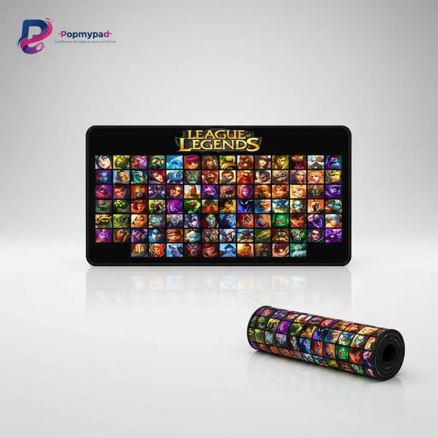 Tapis de Souris XXL League of Legends - Édition Grille des Champions Anthologie avec mosaïque de champions