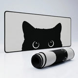 XXL Mouse Pad - Curious Black Cat Design