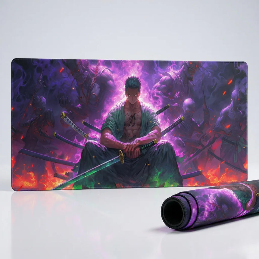 One Piece Roronoa Zoro Asura XXL Mousepad (900x400mm) - Esport Domination - PopMyPad
