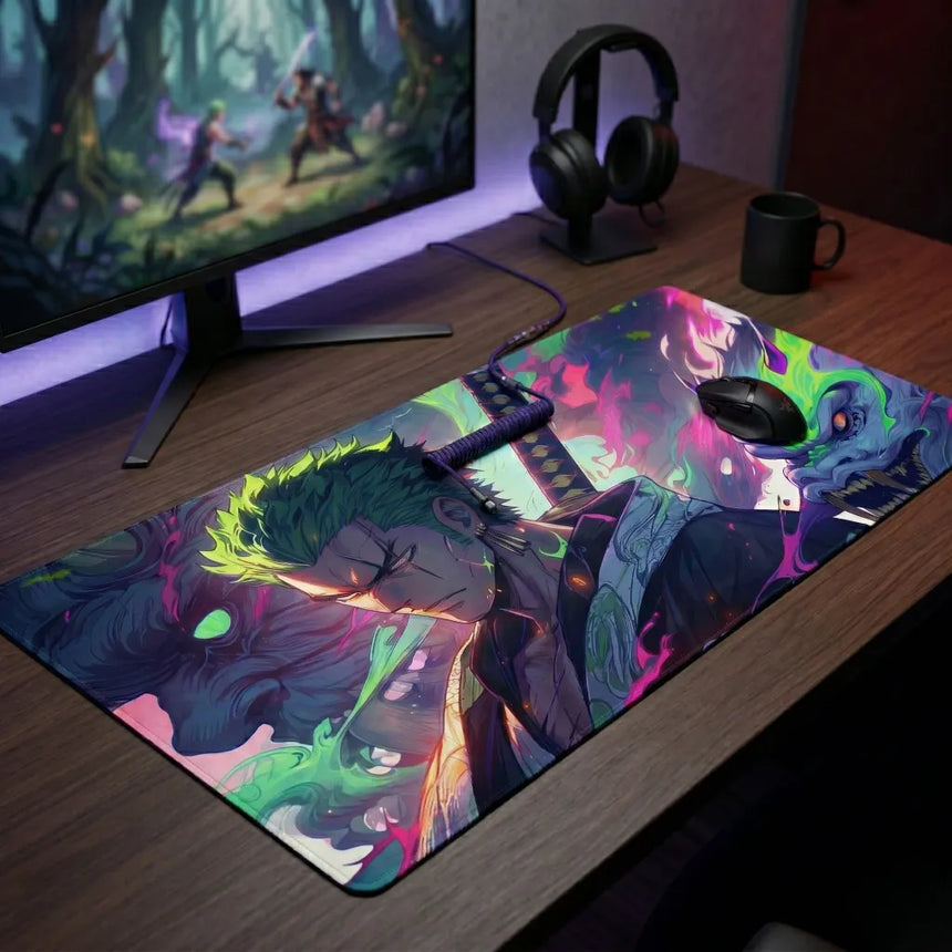 XXL One Piece Roronoa Zoro Aura Gaming Mouse Pad (900x400mm) - Esport Precision - PopMyPad