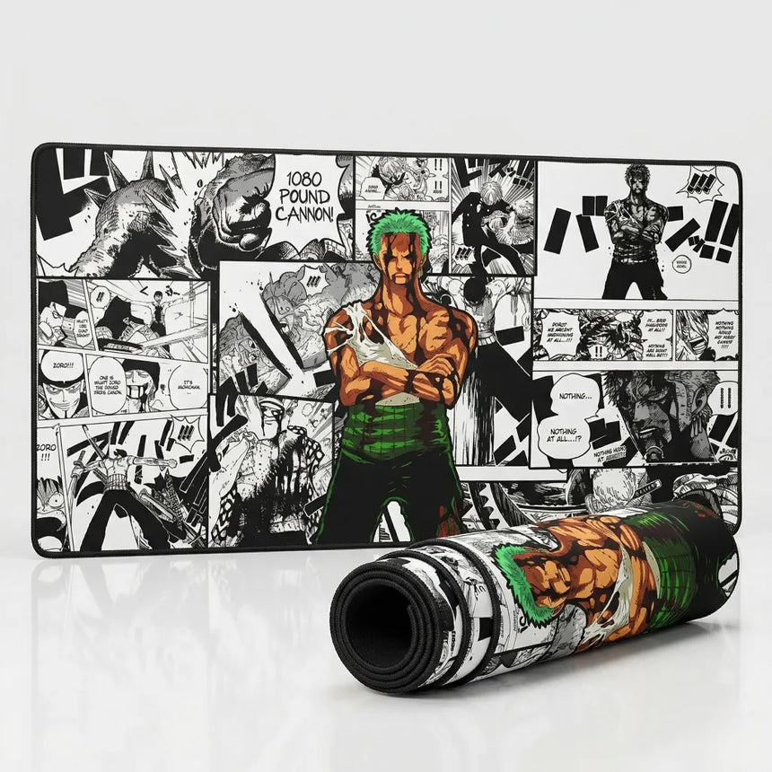 XXL One Piece Roronoa Zoro Manga Collage Mouse Pad (900x400mm) - Esport Precision - PopMyPad