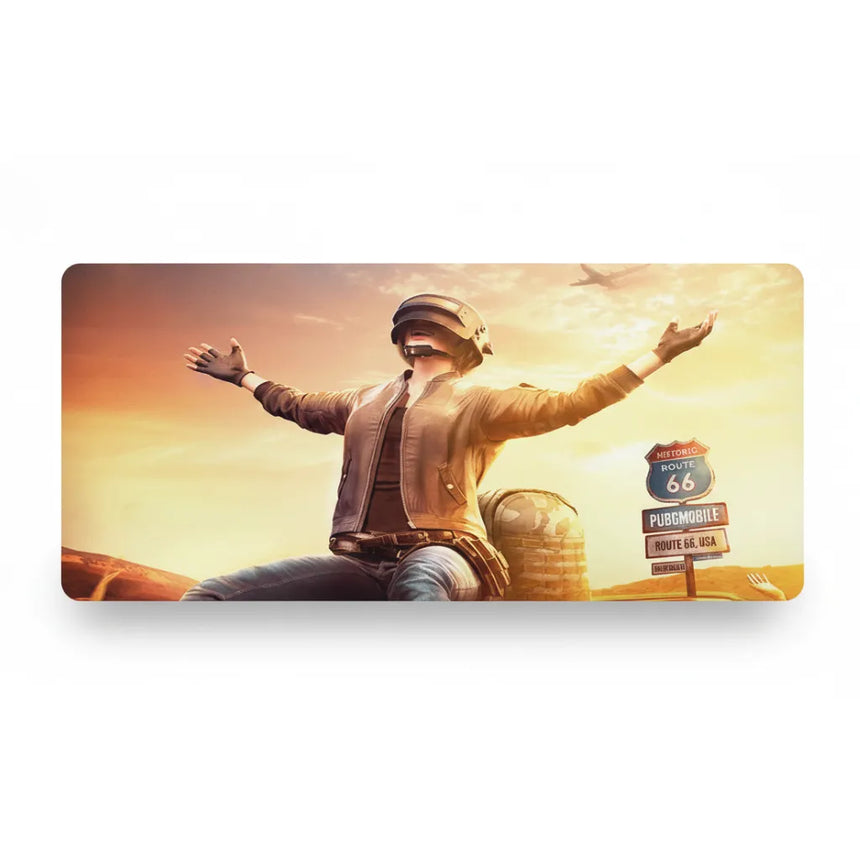 XXL Mouse Pad PUBG Helmet 3 Route 66 (900x400mm) - Ultimate Glide - PopMyPad