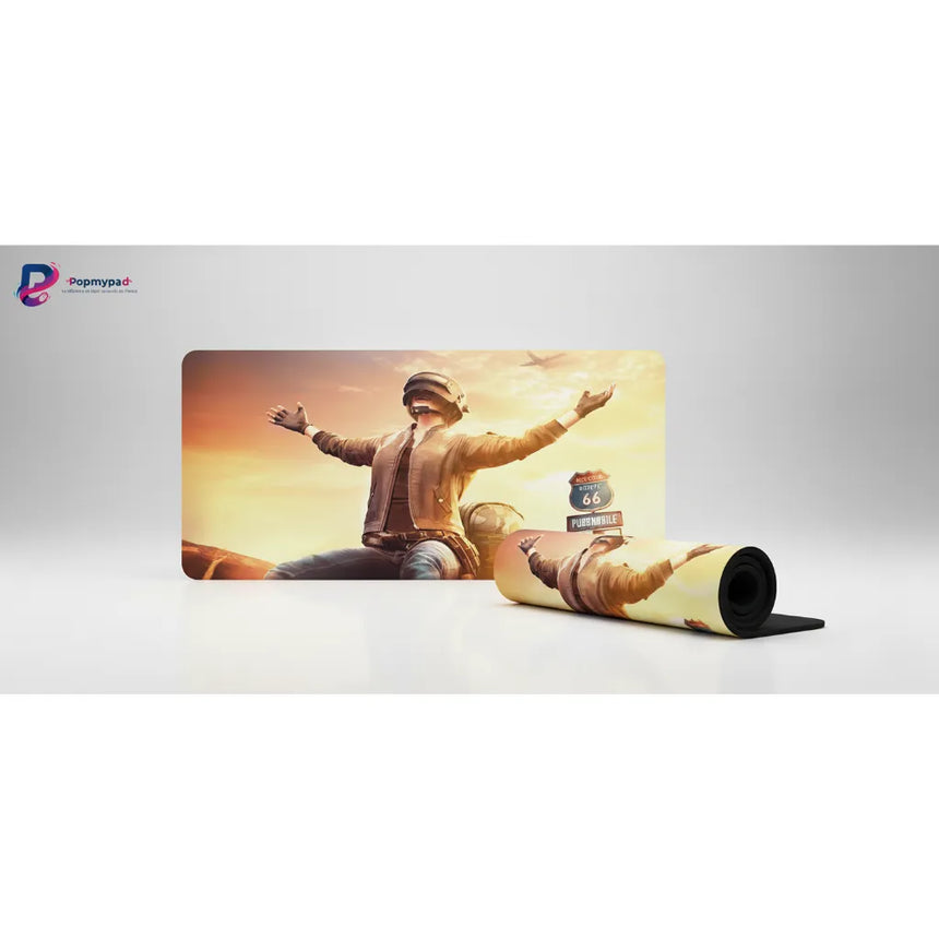 XXL Mouse Pad PUBG Helmet 3 Route 66 (900x400mm) - Ultimate Glide - PopMyPad