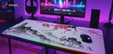 XXL RGB Mouse Pad - Zen Japanese Design: Sakura & Pagoda