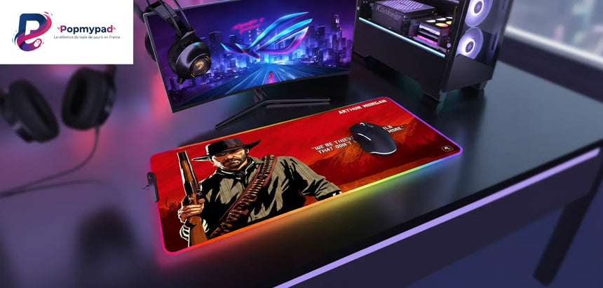 XXL RGB Red Dead Redemption Arthur Morgan Mouse Pad (900x400mm) - Gaming LED - PopMyPad