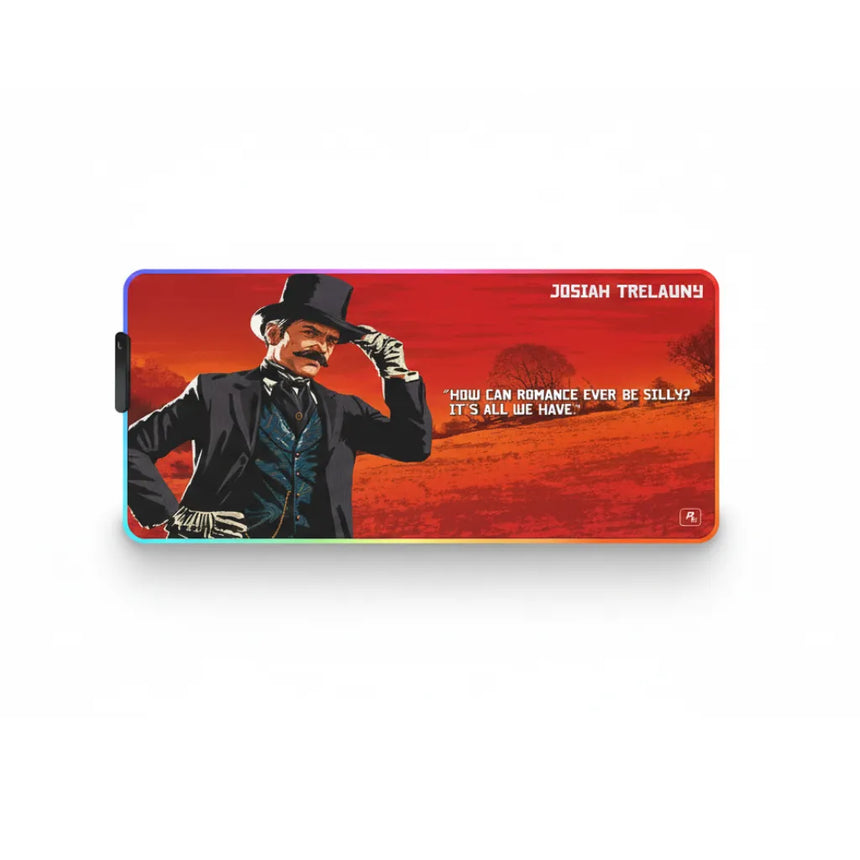 XXL RGB Mouse Pad Red Dead Style Josiah Trelawny (900x400mm) - Gaming LED - PopMyPad