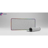 Tapis de Souris XXL Seigaiha - Design Japonais Zen & Bordure RGB Lumineuse, avec motif vagues en noir et blanc.