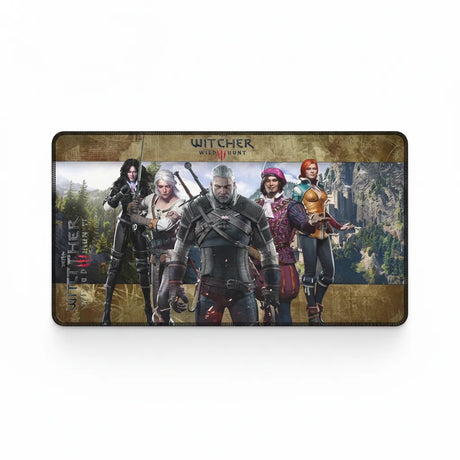 Tapis de Souris XXL The Witcher 3 - Édition Légendes du Continent représentant les personnages emblématiques du jeu.