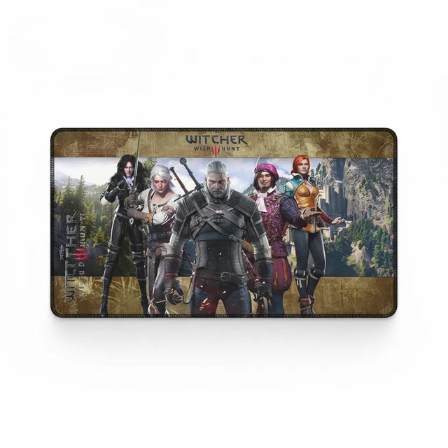 Tapis de Souris XXL The Witcher 3 - Édition Légendes du Continent représentant les personnages emblématiques du jeu.