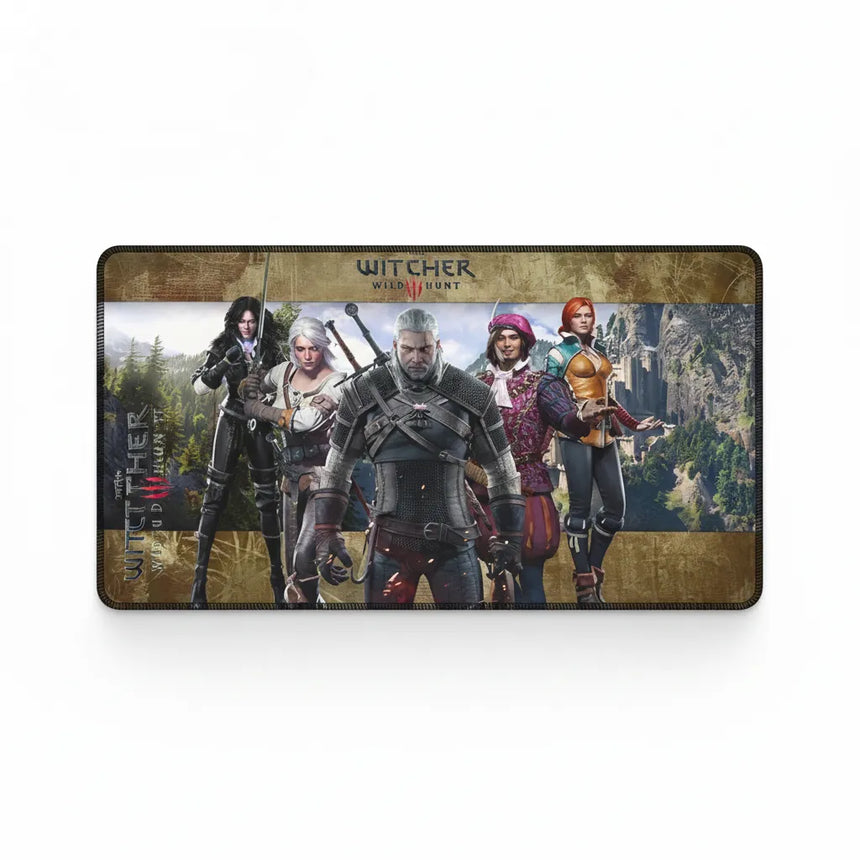 Tapis de Souris XXL The Witcher 3 - Édition Légendes du Continent représentant les personnages emblématiques du jeu.