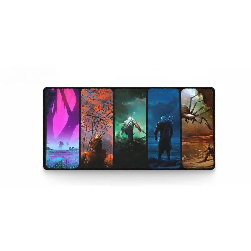 Tapis de Souris XXL The Witcher 3 - Édition "Master Witcher" avec design de Geralt et Ciri en action.