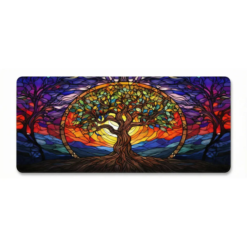 Tree of Life Mouse Pad - Artistic Stained Glass Design