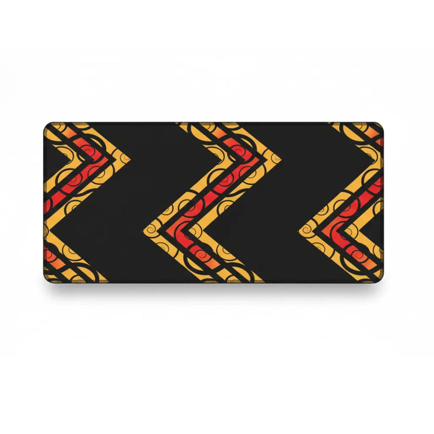Tribal Sparkle Design Mouse Pad – Fire Chevrons & Hypnotic Spirals
