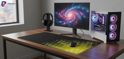 Honeycomb Gold Design Mouse Pad — XXL Cyber-Gamer Edition