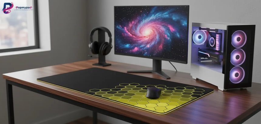 Honeycomb Gold Design Mouse Pad — XXL Cyber-Gamer Edition