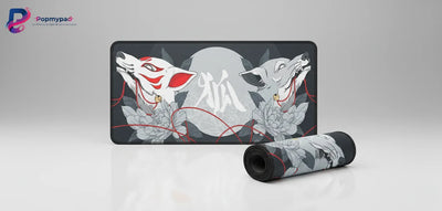 Japanese Kitsune Design Mouse Pad - Zen & Minimalist Serenity