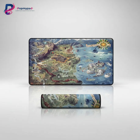 Tapis de souris Gamer XXL The Witcher 3 - Édition Master Setup avec carte du Continent et illustrations épiques.