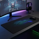 Gaming Mouse Pad - Cybernetic Dragon & Neon Hexagons