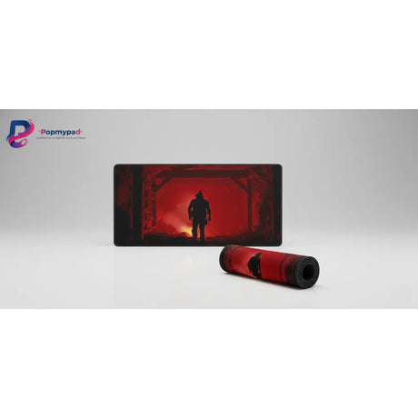Tapis de souris Gaming Days Gone - Édition Apocalypse Rouge & Précision Ultime avec silhouette de Deacon.