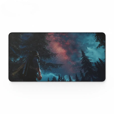 Tapis de souris Gaming Days Gone - Édition "Nébuleuse de l'Oregon" — Précision & Survie, avec ciel étoilé et pin.