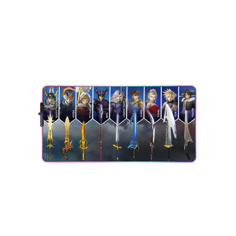 Tapis de souris Gaming Final Fantasy - Édition Collector Héros & Armes Légendaires avec légendaires protagonistes et épées.