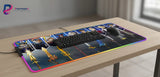 Tapis de souris Gaming Final Fantasy - Édition Collector Héros & Armes Légendaires sur un bureau avec clavier et souris.