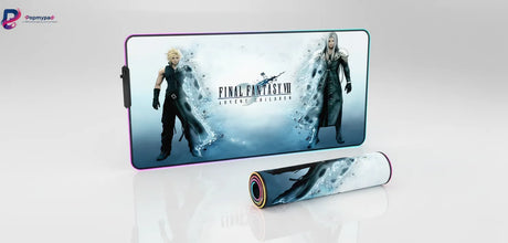 Tapis de souris Gaming Final Fantasy VII - Édition Advent Children avec Cloud et Sephiroth en arrière-plan.