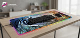 Tapis de souris Gaming Final Fantasy VII - Édition Duel du Destin (Cloud vs Sephiroth) sur un bureau.