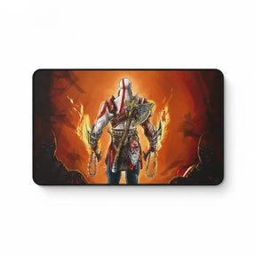 Tapis de souris Gaming God of War - Édition Kratos : La Rage de Sparte avec Kratos et ses Lames du Chaos.