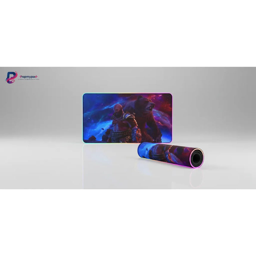 Tapis de souris Gaming God of War - Édition Kratos & Ours Galactique avec illustration haute définition