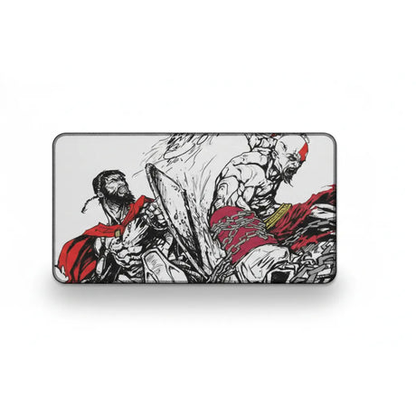 Tapis de souris Gaming God of War - Édition Kratos à Midgard avec Kratos et Baldur en duel.