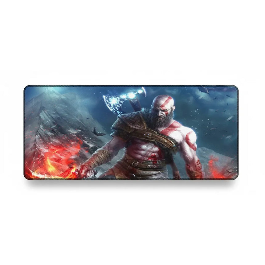 Tapis de souris Gaming God of War - Kratos Leviathan Edition - XXL avec image de Kratos en action.