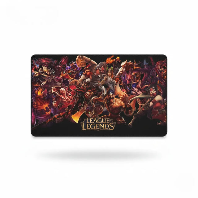 Tapis de souris Gaming League of Legends - Édition Fresque des Champions XXL avec illustrations des champions emblématiques.