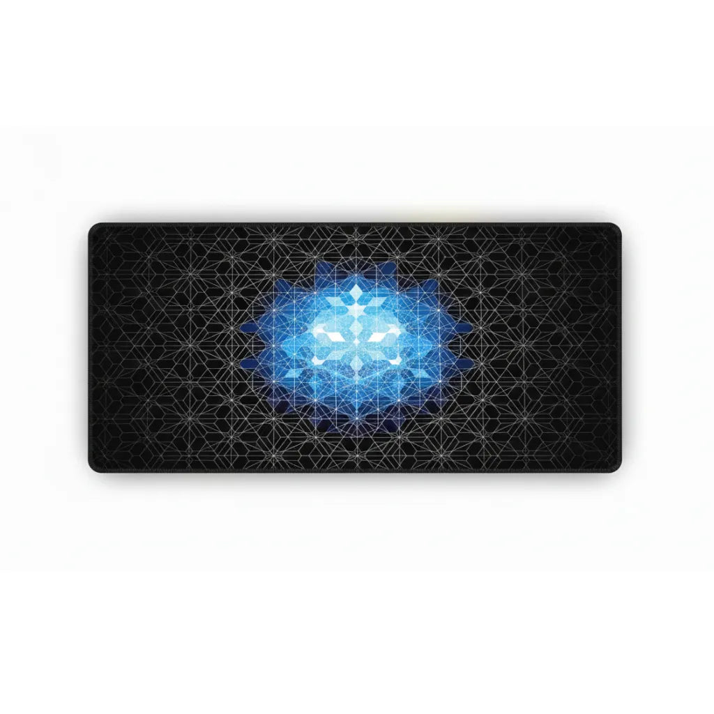 RGB Gaming Mouse Pad - Geometric Fractal Design "Blue Frost"