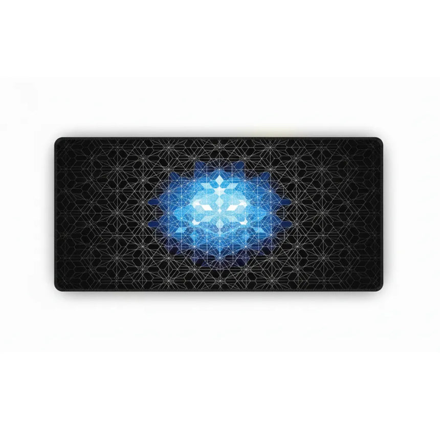 RGB Gaming Mouse Pad - Geometric Fractal Design "Blue Frost"