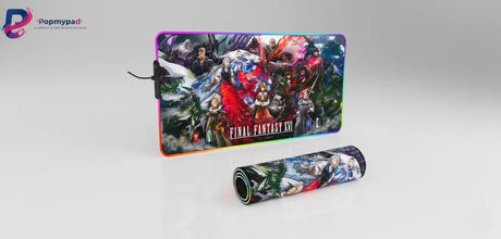 Tapis de souris Gaming RGB - Final Fantasy XVI Edition : L'Héritage des Cristaux avec illustration épique.