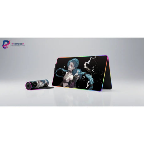 Tapis de souris Gaming RGB - League of Legends Jinx (Édition Chaos) avec design artistique percutant.