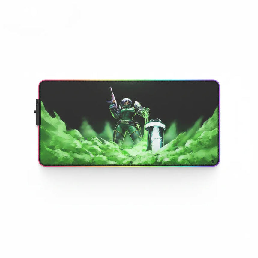 Tapis de souris Gaming RGB Valorant - Édition Viper "Toxic Pit" XXL avec Viper et fumées toxiques.