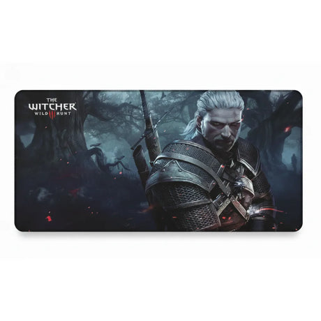 Tapis de souris Gaming THE WITCHER - Geralt de Riv Edition Esport XXL avec Geralt de Riv en arrière-plan.