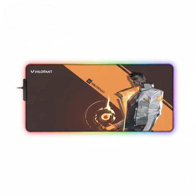 Tapis de souris Gaming Valorant Phoenix RGB - Précision Esport & Glisse Ultime avec éclairage RGB et design flamboyant.