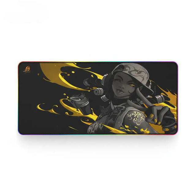 Tapis de souris Gaming Valorant Raze - Édition Limitée Blast Gold XXL RGB avec design dynamique et urbain.