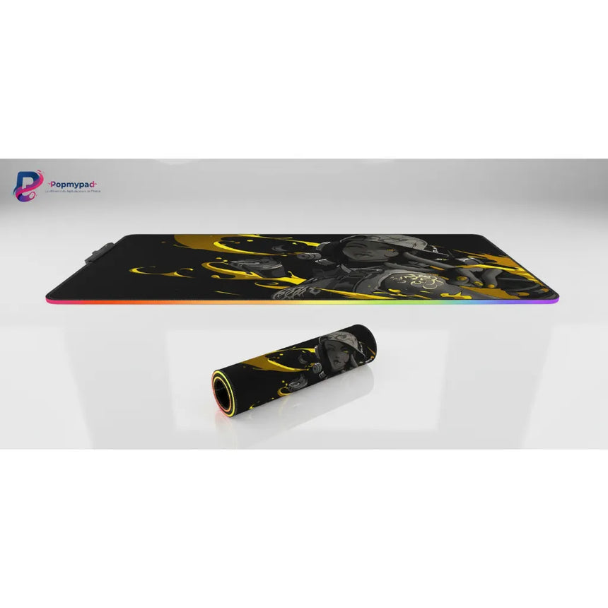 Tapis de souris Gaming Valorant Raze - Édition Limitée Blast Gold XXL RGB avec motif dynamique et coloré.