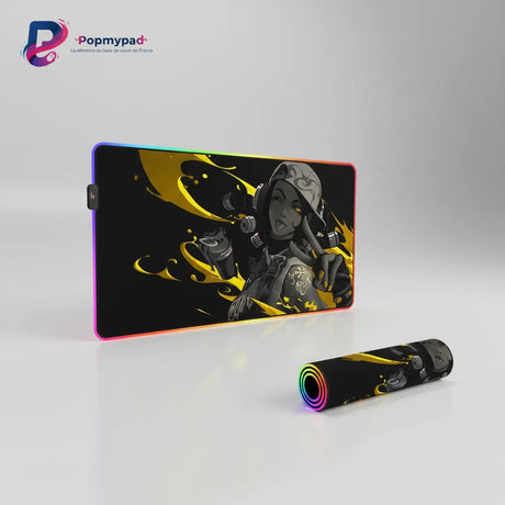 Tapis de souris Gaming Valorant Raze - Édition Limitée Blast Gold XXL RGB avec design dynamique et RGB.