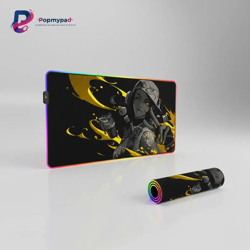 Tapis de souris Gaming Valorant Raze - Édition Limitée Blast Gold XXL RGB avec design dynamique et RGB.