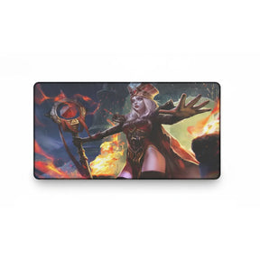 Tapis de souris Gaming World of Warcraft - Édition Haute Inquisitrice Whitemane avec illustration de magie et flammes.