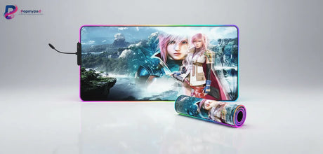 Tapis de souris Gaming XXL - Édition Légende de Lightning : Précision & Esthétique Fantasy avec design Final Fantasy.